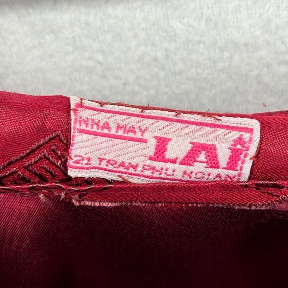 NHA MAY LAI Skirt M Wrap Tie Belt Vietnamese Brocade Traditional Asian Red - Picture 9 of 12